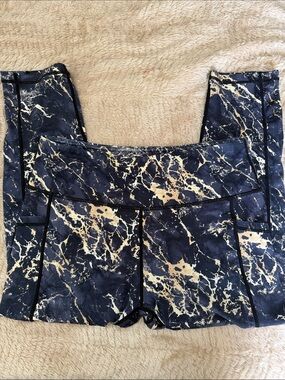 Constantly Varied Gear Navy and Cream Marble-Print Leggings